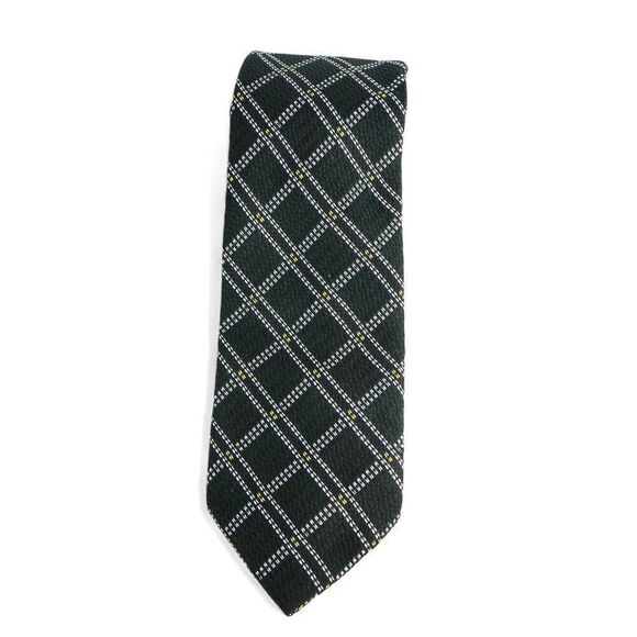 Haband Vintage Windowpane Neck Tie Forest Green / White - Picture 1 of 4